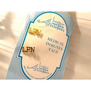 Uniform Accessories Set of Two LPN Nurse Gold Pins - NEW